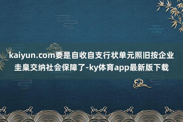 kaiyun.com要是自收自支行狀單元照舊按企業圭臬交納社會保障了-ky體育app最新版下載