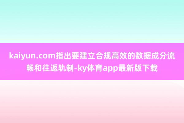 kaiyun.com指出要建立合規(guī)高效的數(shù)據(jù)成分流暢和往返軌制-ky體育app最新版下載