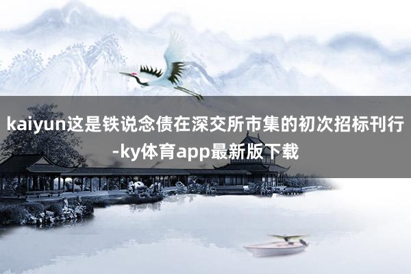 kaiyun這是鐵說念債在深交所市集的初次招標刊行-ky體育app最新版下載