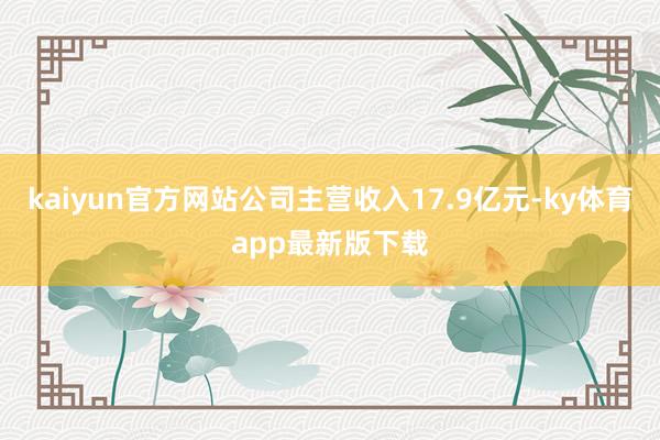 kaiyun官方網站公司主營收入17.9億元-ky體育app最新版下載