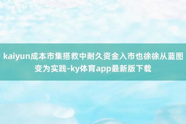 kaiyun成本市集搭救中耐久資金入市也徐徐從藍圖變為實踐-ky體育app最新版下載